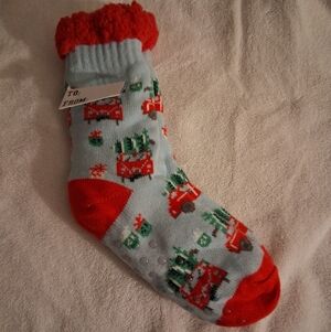 Festive Red and Blue Holiday Sock
